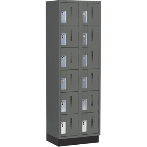Concorde Heavy-Duty Lockers, 6 -tier, Bank of 2, 24" x 18" x 76", Steel, Charcoal, Welded (Assembled) EastCoast Offshore Supplies