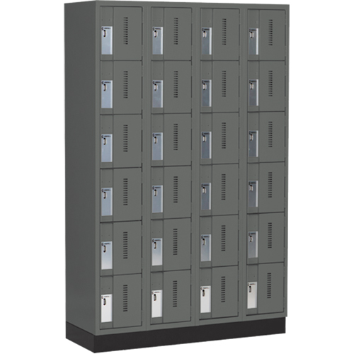 Concorde Heavy-Duty Lockers, 6 -tier, Bank of 4, 48" x 18" x 76", Steel, Charcoal, Welded (Assembled) EastCoast Offshore Supplies