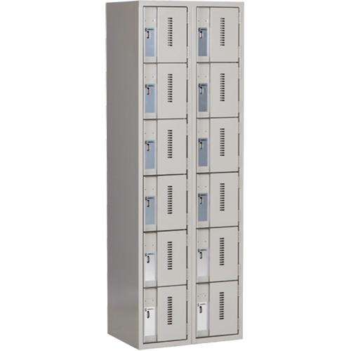 Concorde Heavy-Duty Lockers, 6 -tier, Bank of 2, 24" x 18" x 72", Steel, Grey, Welded (Assembled) EastCoast Offshore Supplies