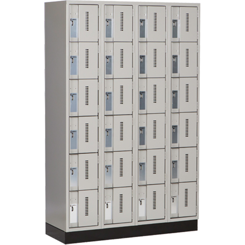 Concorde Heavy-Duty Lockers, 6 -tier, Bank of 4, 48" x 18" x 76", Steel, Grey, Welded (Assembled) EastCoast Offshore Supplies