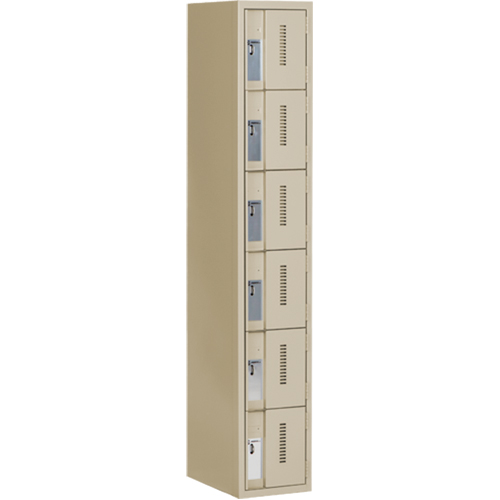 Casiers robustes Concorde, 6 niveaux, 12" x 18" x 72", Acier, Beige, Soud&eacute; (assembl&eacute;) EastCoast Offshore Supplies