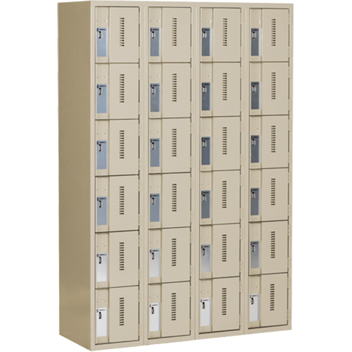 Casiers robustes Concorde, 6 niveaux, Bloc de 4, 48" x 18" x 72", Acier, Beige, Soud&eacute; (assembl&eacute;) EastCoast Offshore Supplies