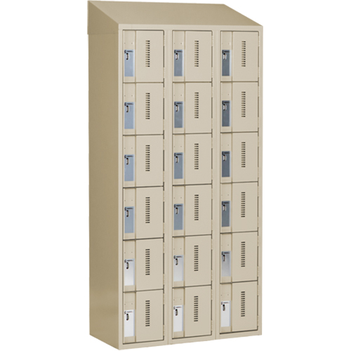 Concorde Heavy-Duty Lockers, 6 -tier, Bank of 3, 36" x 18" x 78", Steel, Beige, Welded (Assembled) EastCoast Offshore Supplies