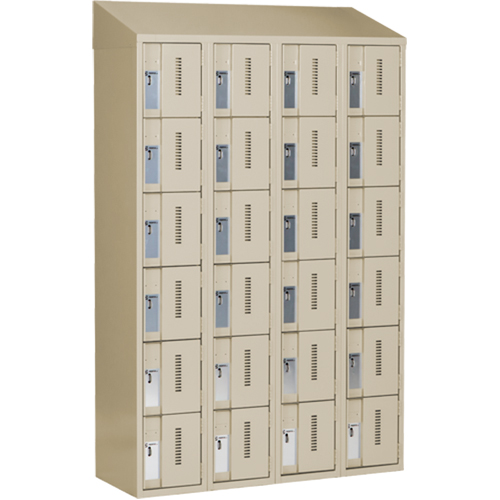 Concorde Heavy-Duty Lockers, 6 -tier, Bank of 4, 48" x 18" x 78", Steel, Beige, Welded (Assembled) EastCoast Offshore Supplies