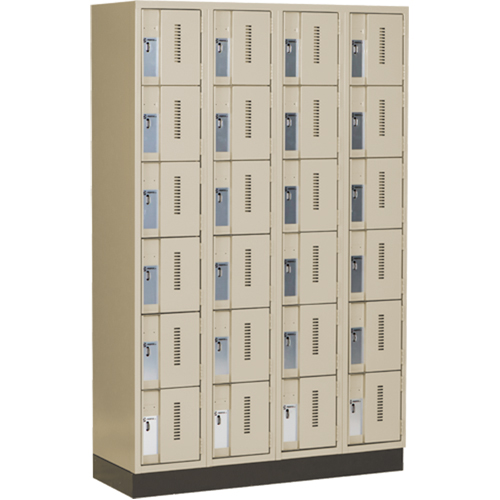Concorde Heavy-Duty Lockers, 6 -tier, Bank of 4, 48" x 18" x 76", Steel, Beige, Welded (Assembled) EastCoast Offshore Supplies