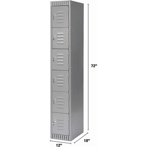 Casiers, 6 niveaux, 12" x 18" x 72", Acier, Gris, D&eacute;mont&eacute; EastCoast Offshore Supplies
