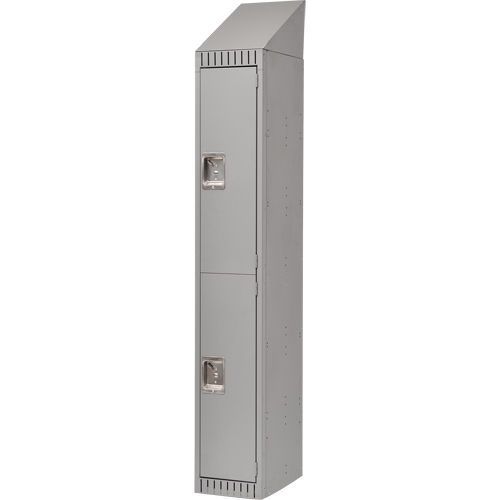 Casiers, 2 niveaux, 12" x 18" x 82", Acier, Gris, D&eacute;mont&eacute; EastCoast Offshore Supplies