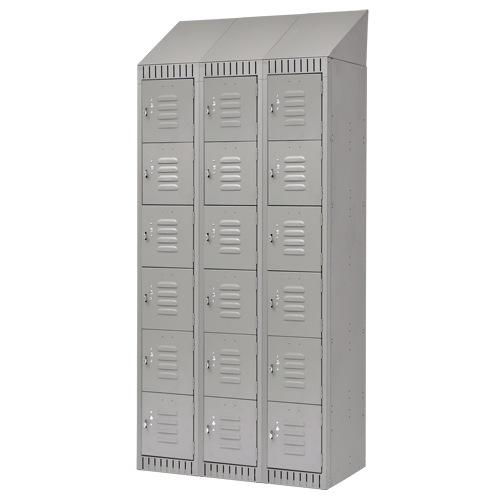 Casiers, 6 niveaux, Bloc de 3, 36" x 18" x 82", Acier, Gris, D&eacute;mont&eacute; EastCoast Offshore Supplies