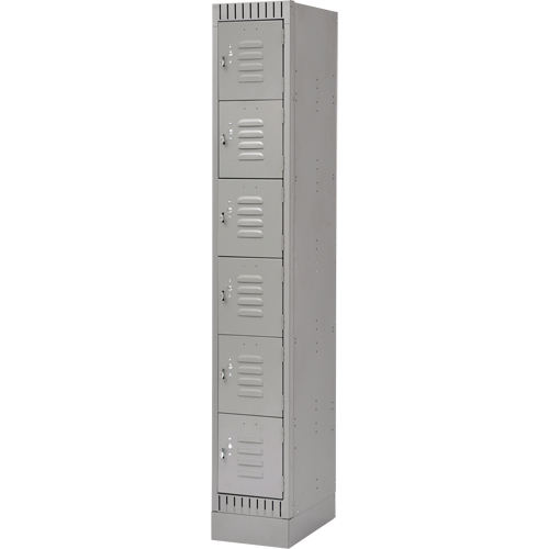 Lockers, 6 -tier, 12" x 18" x 76", Steel, Grey, Knocked Down EastCoast Offshore Supplies