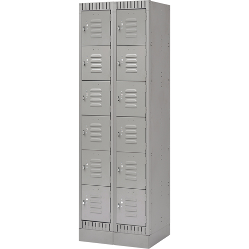 Casiers, 6 niveaux, Bloc de 2, 24" x 18" x 76", Acier, Gris, D&eacute;mont&eacute; EastCoast Offshore Supplies