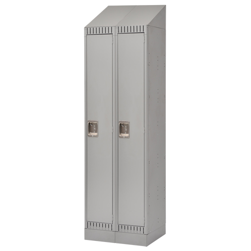 Lockers, Bank of 2, 24" x 18" x 86", Steel, Grey, Knocked Down EastCoast Offshore Supplies