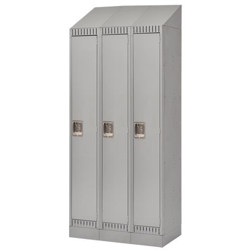 Lockers, Bank of 3, 36" x 18" x 86", Steel, Grey, Knocked Down EastCoast Offshore Supplies