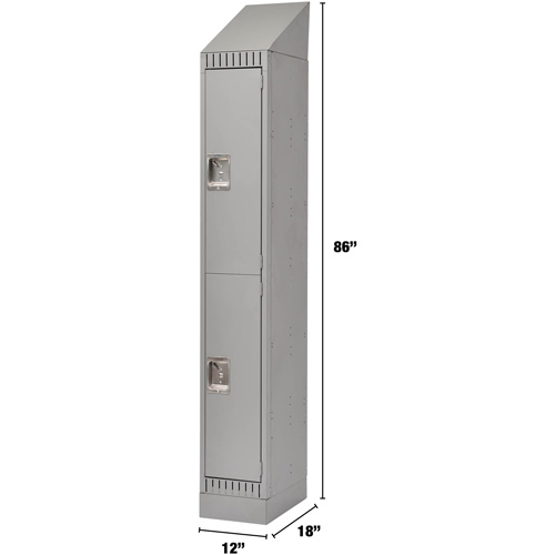 Lockers, 2 -tier, 12" x 18" x 86", Steel, Grey, Knocked Down EastCoast Offshore Supplies