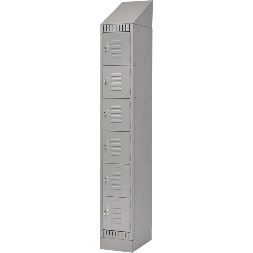 Lockers, 6 -tier, 12" x 18" x 86", Steel, Grey, Knocked Down EastCoast Offshore Supplies