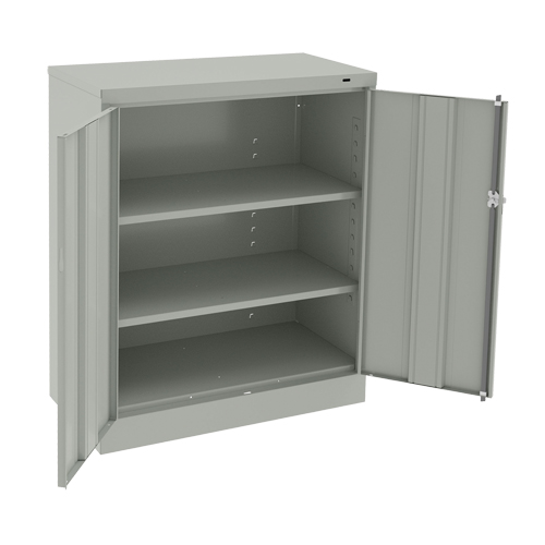 Counter High Cabinet, Steel, 2 Shelves, 42" H x 36" W x 18" D, Light Grey EastCoast Offshore Supplies