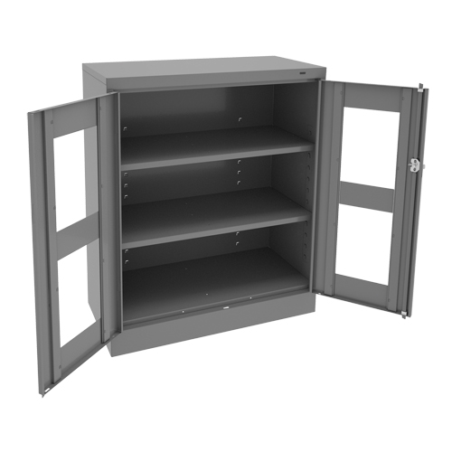 C-Thru Counter High Cabinet, Steel, 2 Shelves, 42" H x 36" W x 18" D EastCoast Offshore Supplies