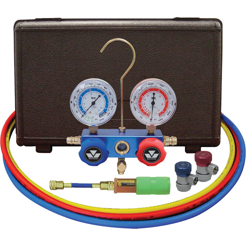 Automotive Manifold Gauge Set with Mini Dye Injector & Manual Couplers EastCoast Offshore Supplies