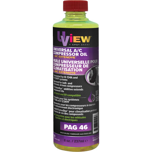 Huile universelle PAG 46 avec ExtenDye pour syst&egrave;me de climatisation, 237 ml, Bouteille EastCoast Offshore Supplies