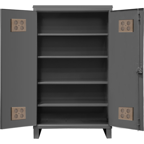 Armoire ext&eacute;rieure robuste, Acier, 4 Tablettes, 78" h x 48" la x 24" P, Gris EastCoast Offshore Supplies