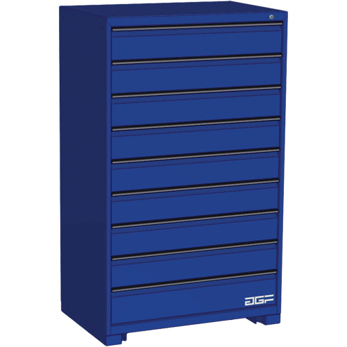 Armoire &agrave; tiroirs modulaire, 9 tiroirs, 36" la x 24" p x 60" h, Bleu EastCoast Offshore Supplies