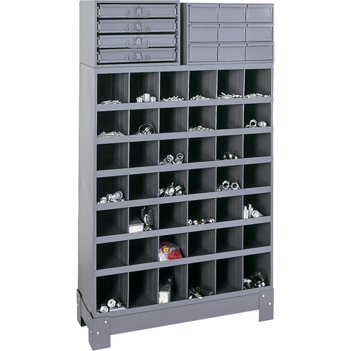 Unit&eacute; de stockage modulaire pour petites pi&egrave;ces, Acier, 13 tiroirs, 33-3/4" x 12-1/4" x 59", Gris EastCoast Offshore Supplies