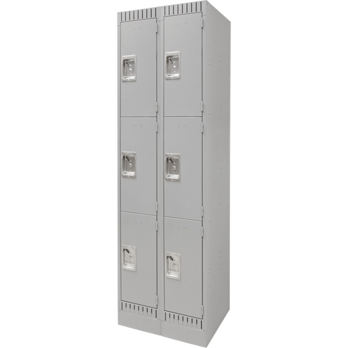 Casiers, 3 niveaux, Bloc de 2, 24" x 18" x 76", Acier, Gris, D&eacute;mont&eacute; EastCoast Offshore Supplies