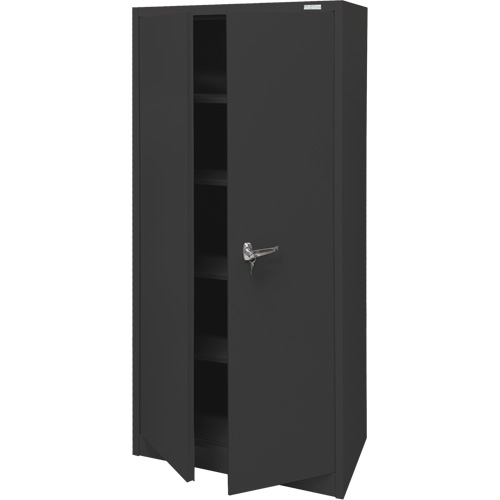 Armoire d'entreposage, Acier, 4 Tablettes, 66" h x 30" la x 15" P, Noir EastCoast Offshore Supplies