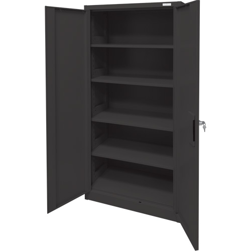 Armoire d'entreposage, Acier, 4 Tablettes, 78" h x 36" la x 24" P, Noir EastCoast Offshore Supplies
