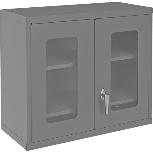 Armoire de rangement murale avec portes transparentes, 26-15/16" h x 29-7/8" la x 13-11/16" p, 2 tablettes, Acier, Gris EastCoast Offshore Supplies