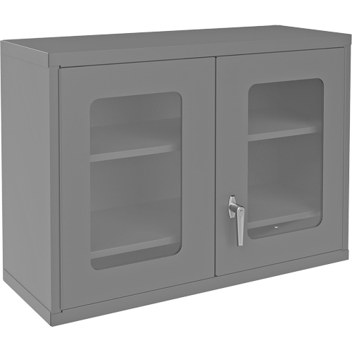 Wall-Mountable Storage Cabinet with Clearview Doors, 26-15/16" H x 35-7/8" W x 13-11/16" D, 2 Shelves, Steel, Grey EastCoast Offshore Supplies