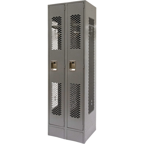 Vented Lockers, Bank of 2, 24" x 18" x 78", Steel, Grey, Knocked Down, Perforated EastCoast Offshore Supplies