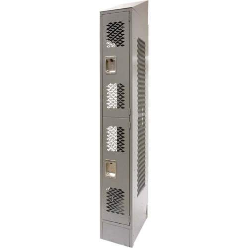 Vented Lockers, 2 -tier, 12" x 18" x 88", Steel, Grey, Knocked Down, Perforated EastCoast Offshore Supplies