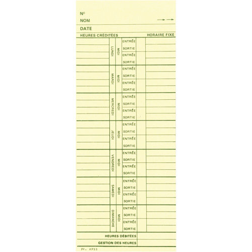 Time Cards EastCoast Offshore Supplies