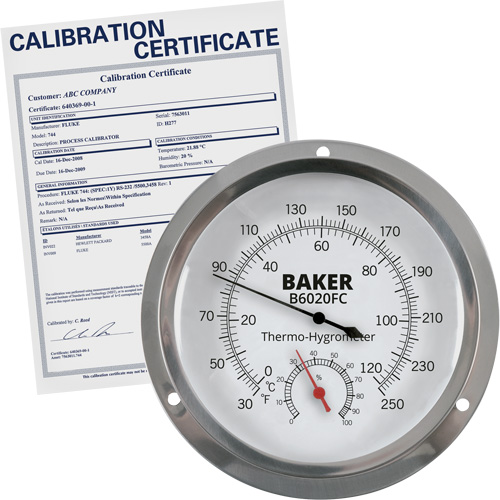 Dial Thermo-Hygrometer with ISO Certificate, 0% - 100% RH, 30 - 250°F (0 - 120°C) EastCoast Offshore Supplies