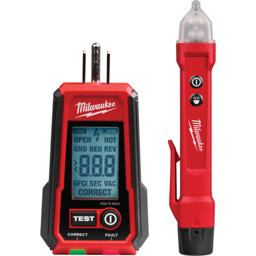 D&eacute;tecteur de tension avec DEL et testeur de prise DDFT, 50 V - 1000 V, Alerte Affichage & son EastCoast Offshore Supplies