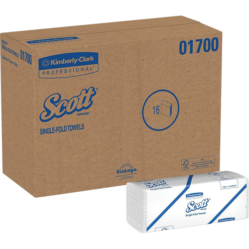 Scott&reg; Single Fold Towels, 1 Ply, 10-1/2" L x 9-3/10" W, 250 /Pack EastCoast Offshore Supplies