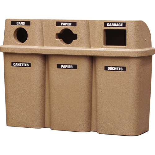 Contenants de recyclage Bullseye, Bord de rue, Plastique, 3 x 22 gal. US EastCoast Offshore Supplies