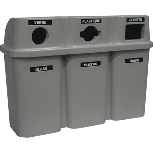 Contenants de recyclage Bullseye, Bord de rue, Plastique, 3 x 22 gal. US EastCoast Offshore Supplies