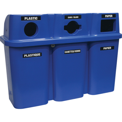 Contenants de recyclage Bullseye, Bord de rue, Plastique, 3 x 22 gal. US EastCoast Offshore Supplies