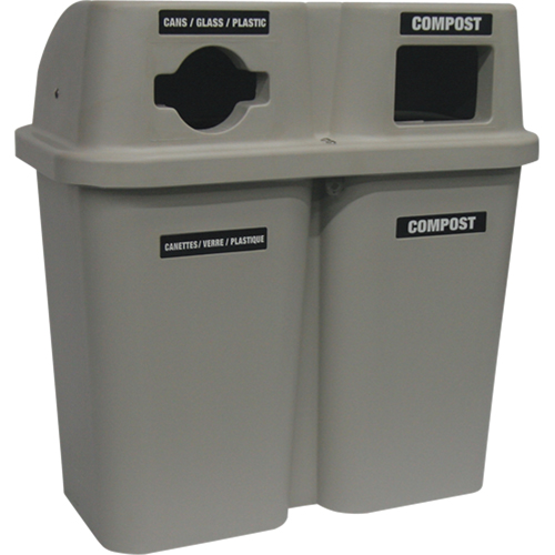 Contenants de recyclage Bullseye, Bord de rue, Plastique, 2 x 22 gal. US EastCoast Offshore Supplies