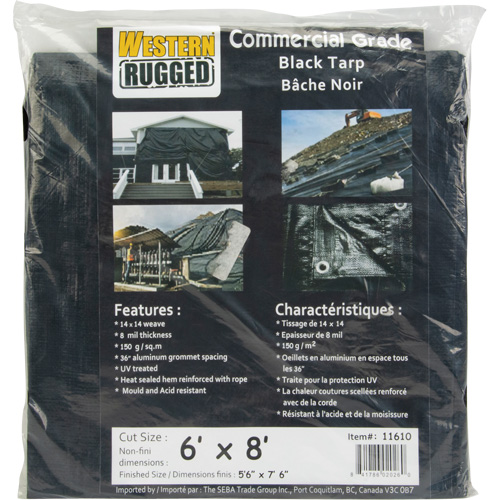 Tarp, Light Industrial Duty, Black, 6' x 8' x 8 mils EastCoast Offshore Supplies
