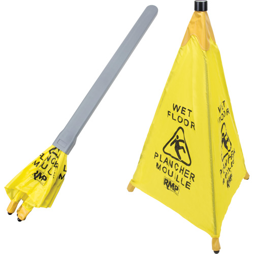 "Wet Floor" Pop-Up Safety Cone, Bilingual with Pictogram EastCoast Offshore Supplies