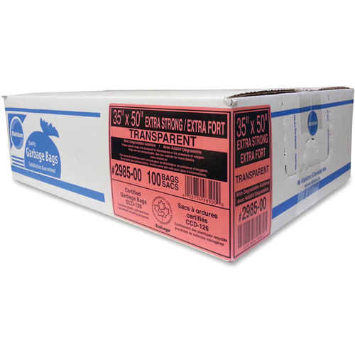 Industrial Garbage Bags, X-Strong, 35" W x 50" L, 0.95 mils, Clear EastCoast Offshore Supplies