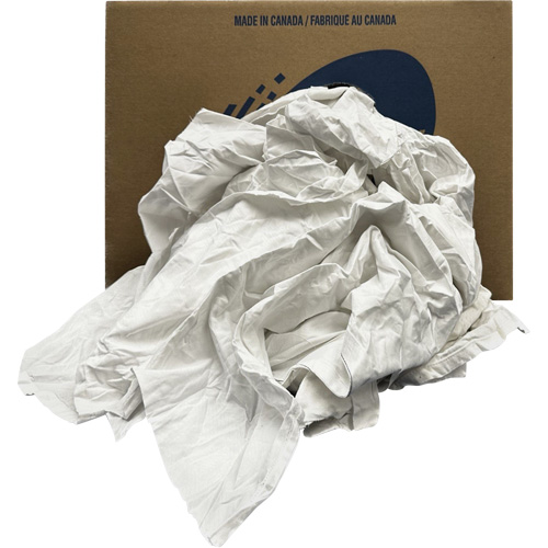 Chiffons recycl&eacute;s, Coton, Blanc, 20 lb EastCoast Offshore Supplies
