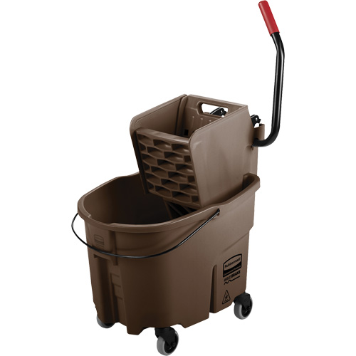 WaveBrake&reg; Mop Bucket & Wringer Combo Pack, Side Press, 8.75 US Gal.(35 Quart), Brown EastCoast Offshore Supplies