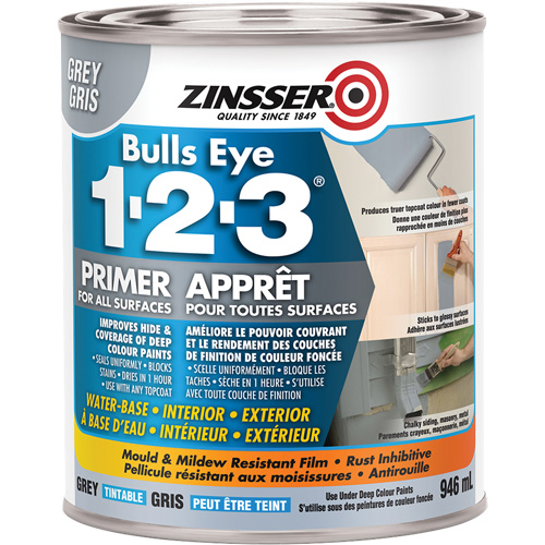 Appr&ecirc;t &agrave; base d'eau Bulls Eye 1-2-3, 946 ml, Canette, Gris EastCoast Offshore Supplies