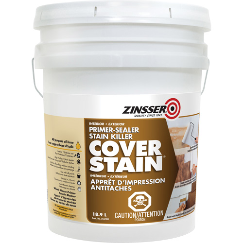 Scellant d'appr&ecirc;t &agrave; base d'huile Cover Stain, 18,9 L, Seau, Blanc EastCoast Offshore Supplies