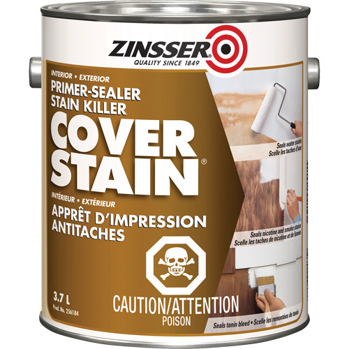 Scellant d'appr&ecirc;t &agrave; base d'huile Cover Stain, 3,7 L, Gallon, Blanc EastCoast Offshore Supplies