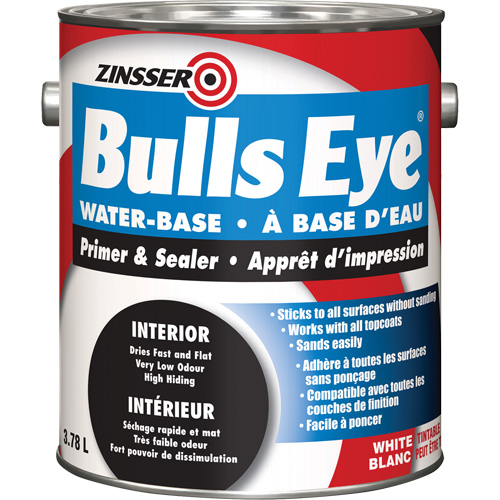 Bulls Eye&reg; Water Based Primer, 3.78 L, Gallon, White EastCoast Offshore Supplies