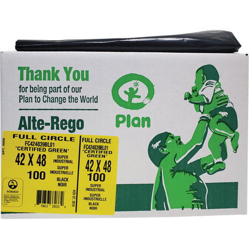 Full Circle Super Industrial Garbage Bags, Biodegradable, X-Strong, 48" L x 42" W, 1.5 mils Thick EastCoast Offshore Supplies